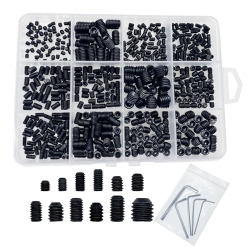 500pcs Set Screws, Grub Screws, Set Screws Assortment Kit M3 M4 M5 M6 M8 for Door Handles, Bathroom Fixtures, Home Repair, Repair Furniture, Electronic Product, Install Door Lock, DIY, 12 Sizes