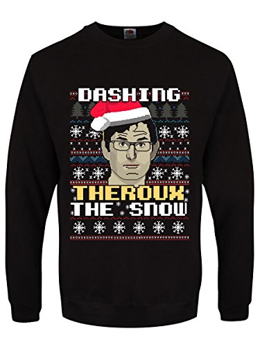 Grindstore Men'S Dashing Theroux The Snow Christmas Sweater Black