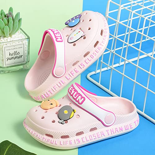 Azooken Kid's Cute Clogs Slippers Girls Boys Non-Slip Slippers Slides Children Cartoon Garden Shoes Beach Pool Water Shower Outdoor Lightweight Sandals(1823-Pink31) #TOP5