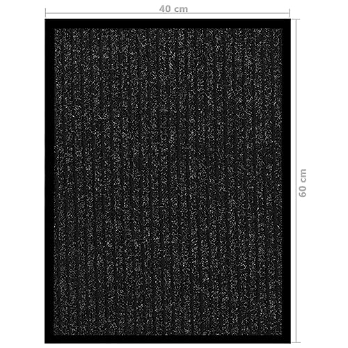 Paillasson anthracite à rayures 40x60 cm en polypropylène et vinyle - 5