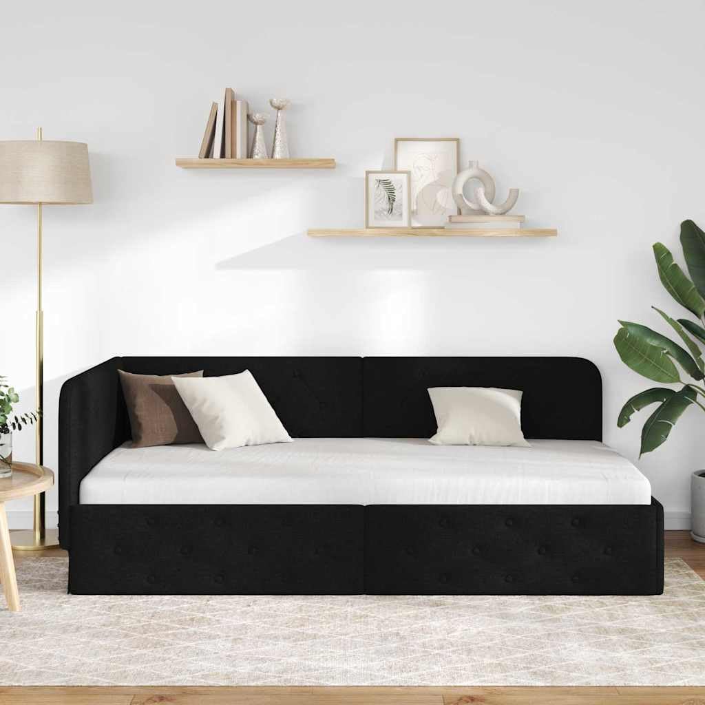 Metalowa malowana proszkowo do sypialni 140x200 czarny | Rama łóżka metalowa 140x200 z listwami, wytrzymała rama łóżka do sypialni, malowana proszkowo czarna