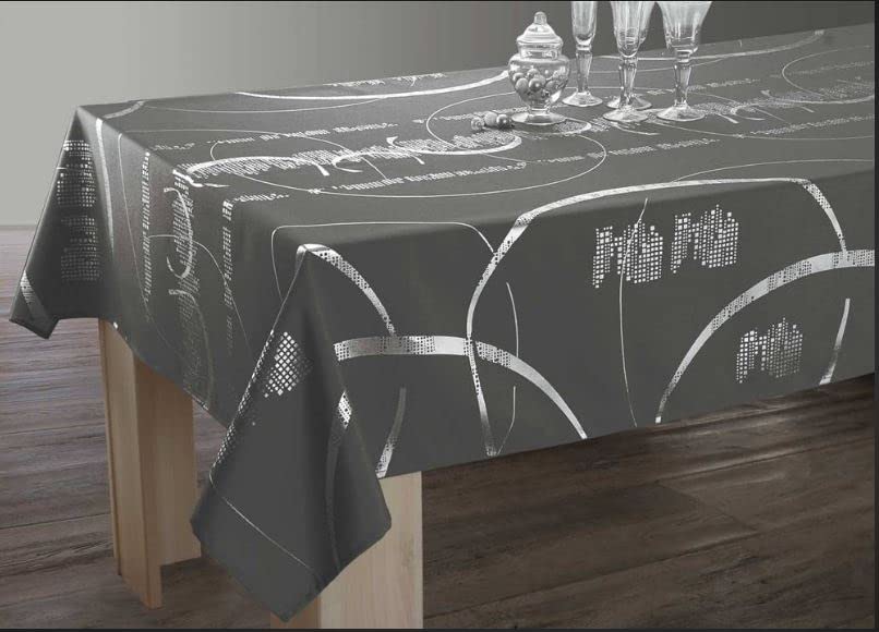 Nappe anti-tache strass couleur anthracite pour repas conviviaux du salon