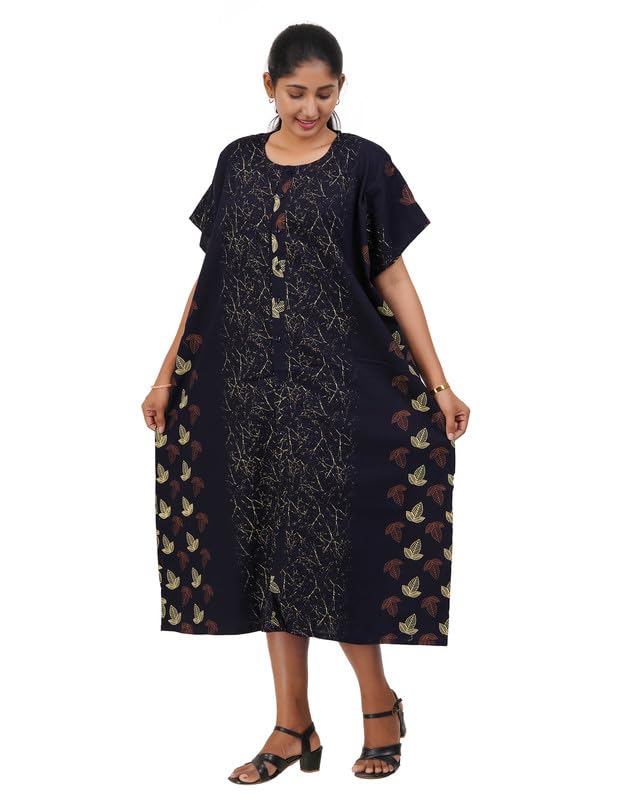 Image of MENMAII Women's [Free Size] Full Open /Front Buttoned [a Kind of Adaptive Clothing] Multipurpose Nighty for Maternity /Pregnancy /Elderly /Patient /Feeding /Hospital Purpose Nighty