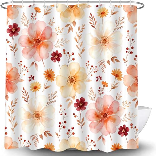 Boho Fall Floral Shower Curtain Watercolor Wildflower, 70 x 70 Inch by Generic - Used condition - Image 4