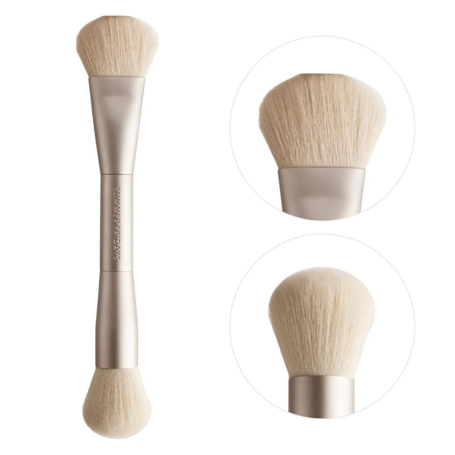 Summer Fridays The Blush Brush - Dual Ended Makeup Brush for Cream Blush with an Ergonomic Handle + Ultra Plush Blending Bristles - Blends Cream Makeup Formulas for a Natural Finish (1 Count)
