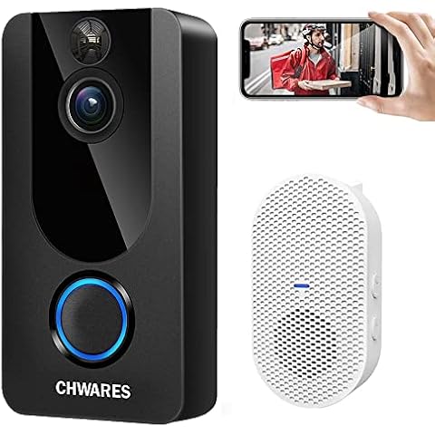 CHWARES Video Doorbell Camera with Chime, 1080p HD, Wireless WiFi, Motion Detection, 2-Way Audio, Night Vision, IP65 Waterproof, Battery Powered, Easy Installation, Free Cloud Storage for One Year Cover