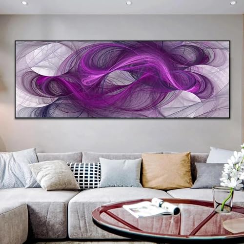 Décoration d'intérieur moderne avec toile bohème et peinture violette abstraite