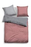 TOM TAILOR 0069921 Bettwäsche Garnitur mit Kopfkissenbezug Baumwoll-Satin 1x 135x200 cm + 1x 80x80 cm coralle