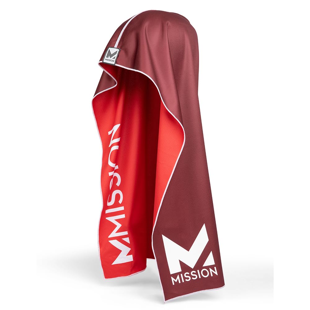 MISSION Serviette réversible à capuche rafraîchissante - Rafraîchit instantanément lorsqu'elle est mouillée, protection solaire UPF 50, épouse votre tête pour rester en place, idéale pour le sport, le