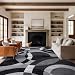 Rugshop Contemporary Modern Circles Abstract Area Rug, 7' 10" x 10' 2", Gray