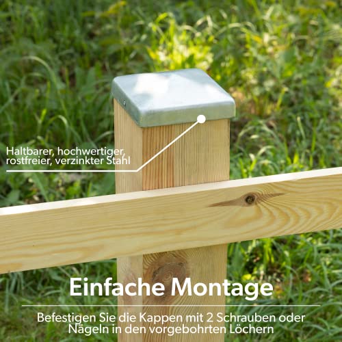 Post Caps 3.5X3.5 Inches - 10 Pieces Caps With Free Screws, Galvanized Fence Post Cap/Metal Cap Post Covers #TOP3