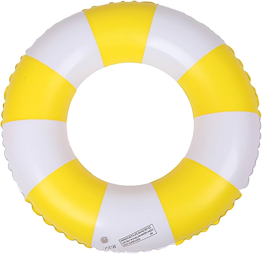 Flotador Inflable De Anillo A Rayas Vintage – 75 Cm, Soportar Hasta 80 Kg, Ideal Para Piscina Y Playa