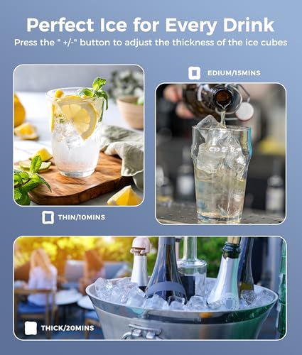 Image of ecozy Portable Ice Cube Maker Countertop, 45 Lbs /Day, Self-Cleaning | Makes 24 Ice Cubes in Just 13 Mins, Perfect for Home, Kitchen, Bar, Office and RV, Stainless Steel