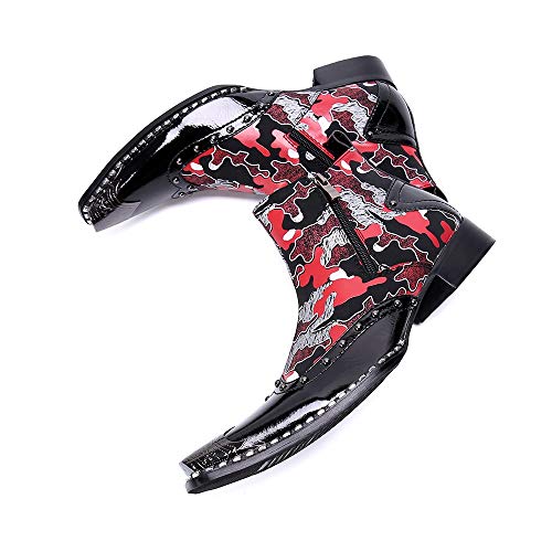 Feito à mão Botas de tornozelo para homens Botins de dois tons com zíper para escritório para festas