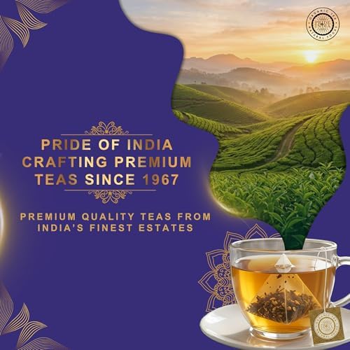 Pride of India | Earl Grey Bergamot Black Tea | 15 Pyramid Full Leaf Individually Wrapped Tea Bags | Full-Bodied, Citrusy Flavor | Single Estate Certified Tea | High Caffeine, Non-Bioengineered - 5