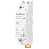 Baomain 220V AC 2-Pole Modular Contactor, 16A 1NO1NC Normally Open + Normally Closed, DIN Rail Mount for HVAC, Motor, Pump & Lighting Control BCT-16/11-220VAC