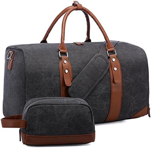 Weekender Bags for Women Sucipi Large Overnight Bag Carry on Duffle Bag with Luggage Sleeve Canvas Travel Duffel Bag with Toilerty Bag,Shoe Compartment,Wet Pocket Black 1 Weekender Bags for Women Sucipi Large Overnight Bag Carry on Duffle Bag with Luggage Sleeve Canvas Travel Duffel Bag with Toilerty Bag,Shoe Compartment,Wet Pocket Black
