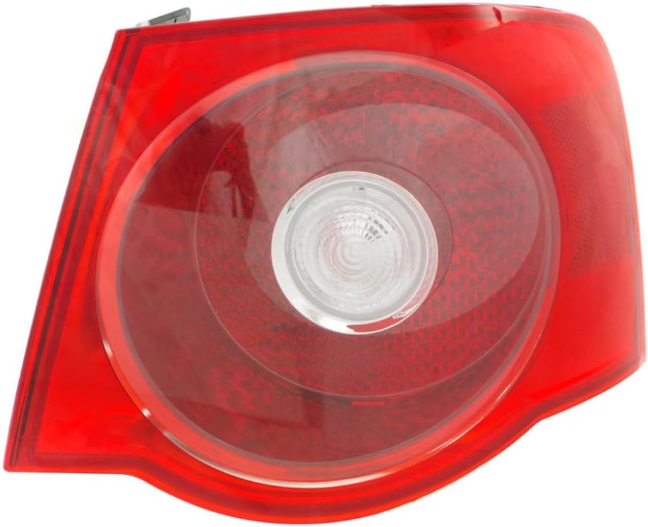 CarLights360 For Volkswagen Jetta 2005-2007 Tail Light Assembly Red Lens Outer Passenger Side CAPA Certified Sedan | VW2801123C