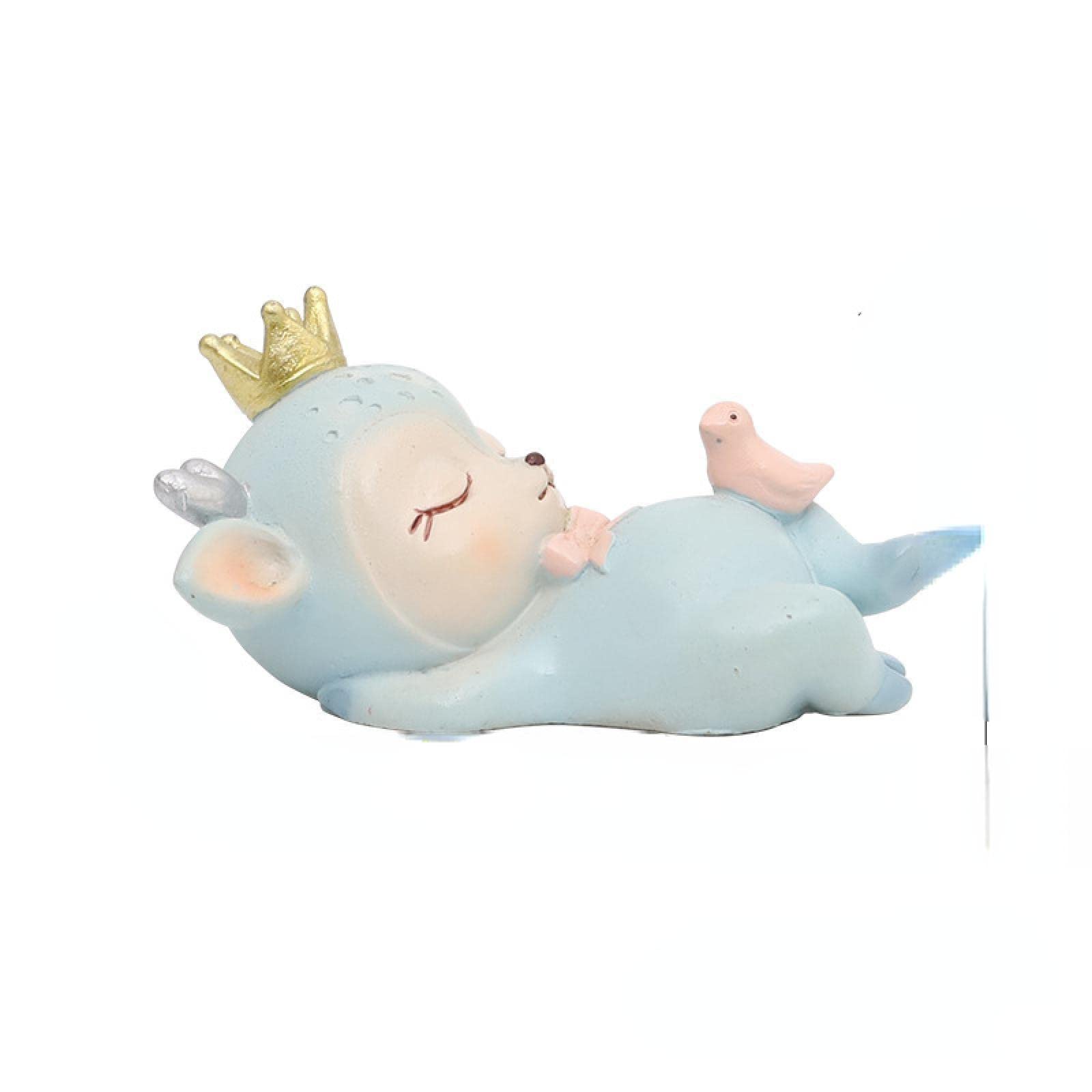 YTCYKJ Cartoon Plum Blossom Deer car Accessories Ornaments Resin Creative Cake Decorations Valentine's Gifts Deerbabyornaments-manBao