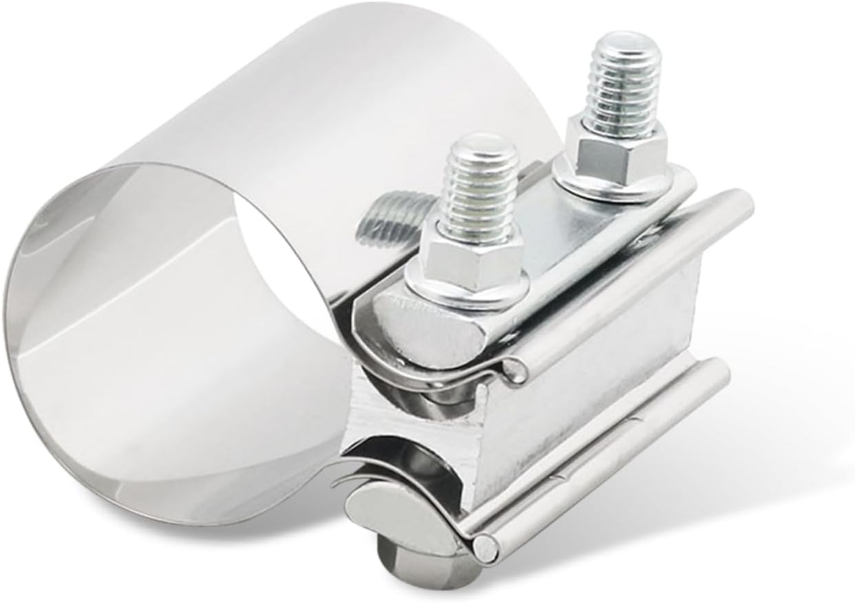 Exhaust Clamp, Exhaust Pipe Clamp, 3.0'' Butt Joint Stainless Steel Clamp Band, Universal Car Accessories Widening Clamp Butt Joint Exhaust Clamp Replacement for Exhaust Pipe (3 inch)
