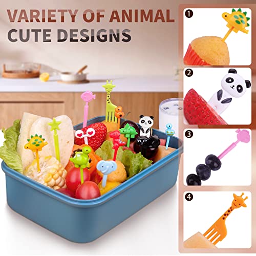 160PCS Food Picks for Kids with Storage Box, Kids Lunch Accessories for Bento Box, Animal Kids Food Picks for Picky Eater, Cute Toothpicks for Food Fruit, Fun Toddler Food Picks - BPA Free