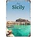 Funny Visit Sicily Signs Wall Decor Vintage Metal Tin Sign Art Poster Fun Office Bar Kitchen Man Cave Bathroom Cafe Sign Wall Decoration Gift 8x12 Inch