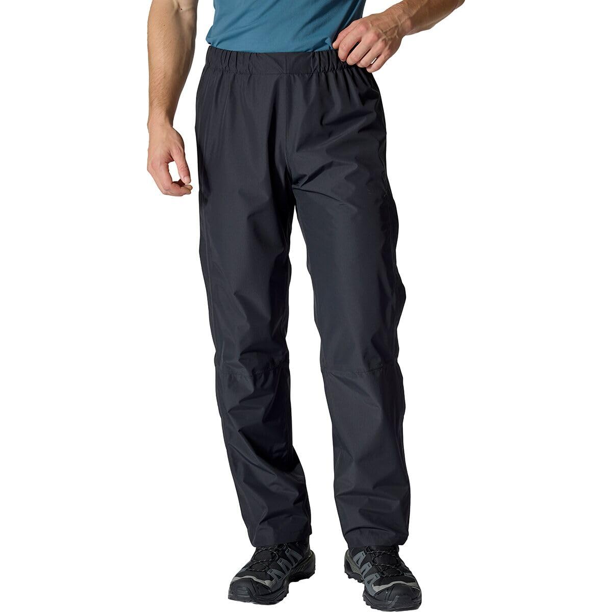 Rab Men's Downpour Pants - Waterproof Breathable Rain Trousers for Hiking & Trekking - Black - Large/30 Inseam