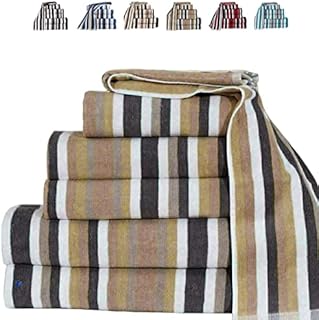 TheWhiteWater  100% Natural Cotton HAND TOWEL (Teal  50 x 85 cm)  6 Threads Combed Stripe  Royal Victorian Flossy Stripe Salon Design  550 GSM  Gym or Home use (1 x Hand Towel, Teal)