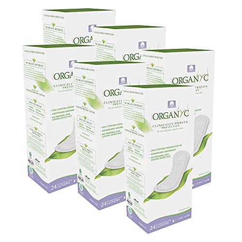Organyc 100% algodón orgánico Panty Liners para piel sensible ORGST24-144COUNTS, 144 Count, Light Plus, 1