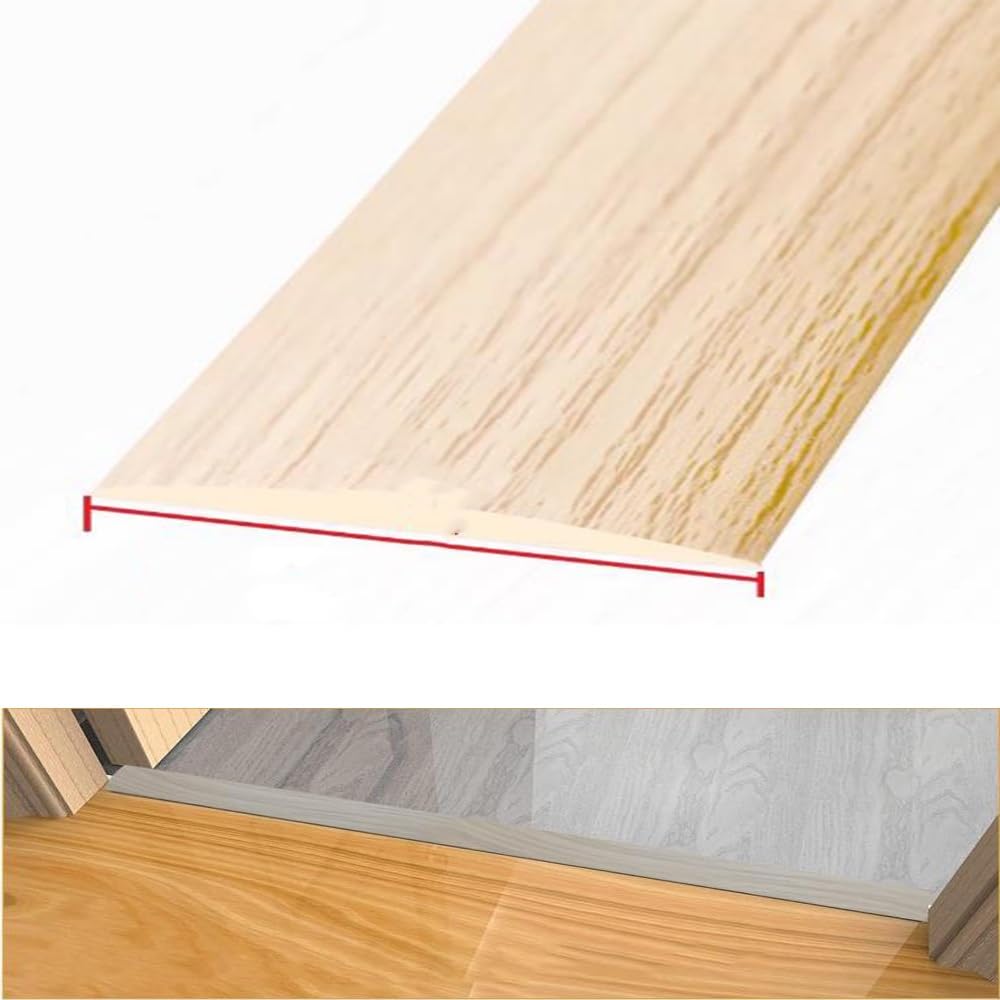 Luysmengeu Maple Pvc Floor Transition Strip Self Adhesive, Flexible Threshold Strip 2In Waterproof Edging Trim Flat Divider Strips For Joining Floor Gaps