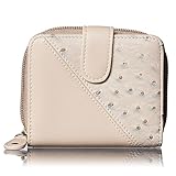 [EMILIO ROZA] New 軽量 レディース オースト カード 小銭 収納 二つ折り財布 母の日プレゼント 用 ギフト 箱入り (Beige)