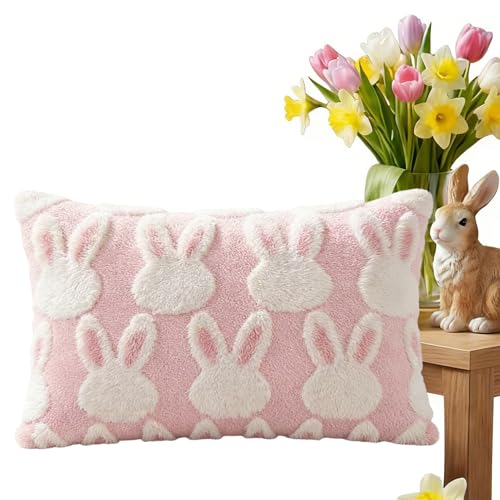 Couvre Coussin Lapin - Housse Peluche Pâques Design Décoratif Tendance, Ornement Intérieur Douceur â€¦ – Vignette