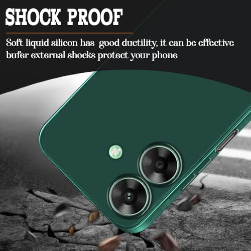 Image of Back Cover for Realme C61 4G / Narzo N61 4G | Full Camera Protection | Premium Liquid Silicon Case | Flexible Bumper Case for Realme C61 4G / Narzo N61 4G (Green)