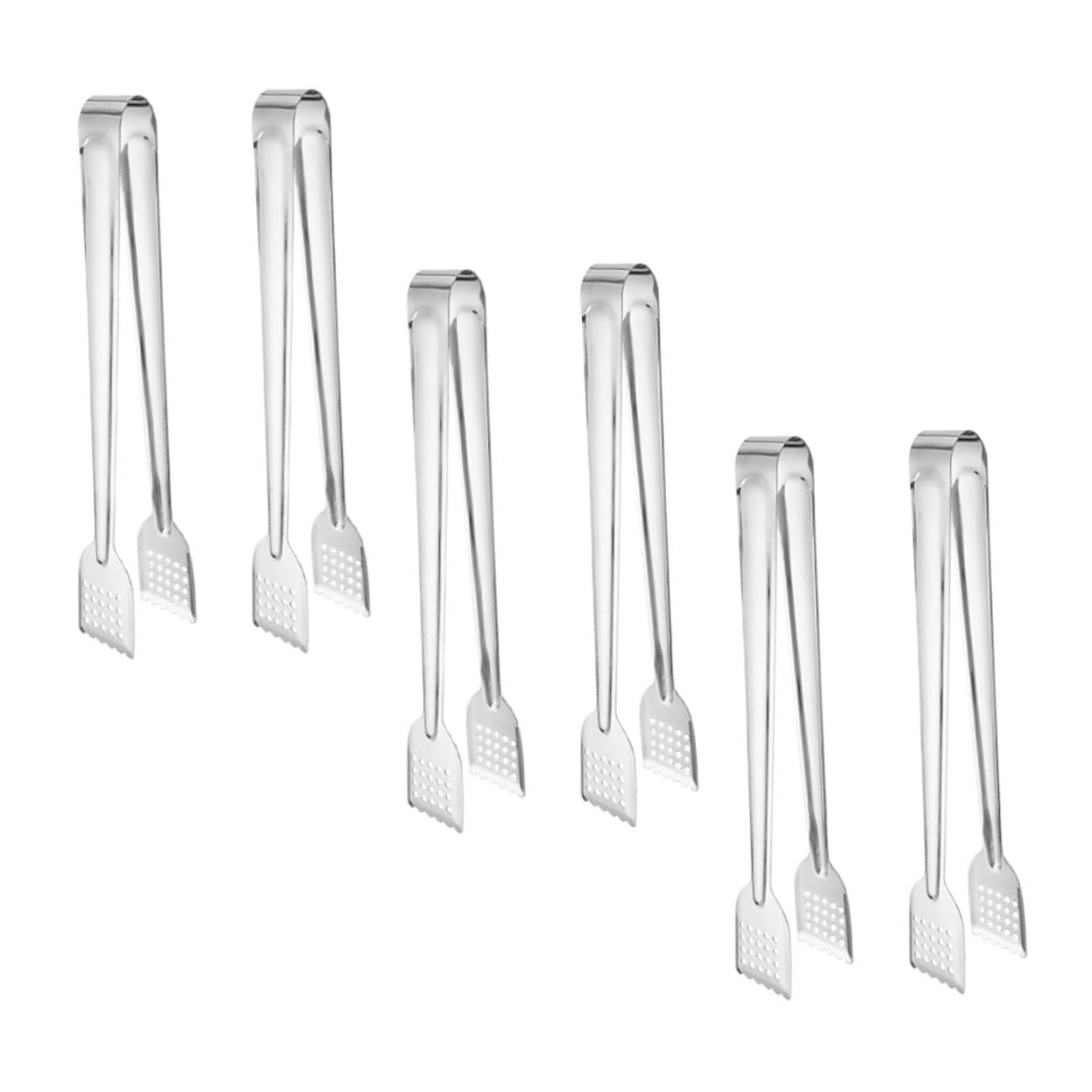 OHPHCALL 6Pcs Stainless Steel Cooking Tweezers Non Slip Food Clamps for Bbq Grilling Precision Tongs for Serving Culinary Use Comfortable Grip for Safe Handling