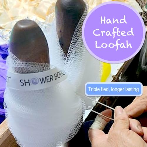 image for SHOWER BOUQUET Loofah-Bath-Sponge XL Swirl-Mix-Color 4-Pack // Extra-L