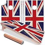 Cornhole Board Wraps and Decals for Boards Set of 2 Skins Professional Vinyl Covers Sticker - British Flag Union Jack Cornhole Wraps Stickers Cornhole Skins Cornhole Wraps for Boards