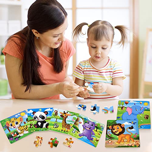Puzzles for Kids Ages 3-5 Toddler Wooden Toys Montessori Learning Education Preschool Sets Games for Boy Girl 3 4 5+ Years Old, Pack of 6 (20 Pieces) - Image 6