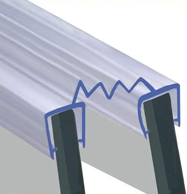 Pivoting Double Shower Glass or Panel Seal | Folding Middle Section for Joining Two Pieces of Glass | Fits 8-10mm Glass | BIF040 (2 Metres)