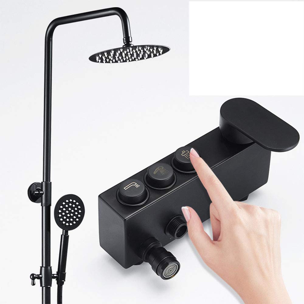 Ensemble de douche or rose complet avec mitigeur de bain mural et mélangeur moderne