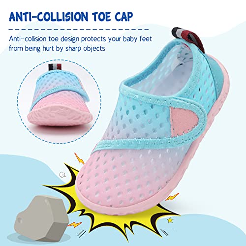 Image of LeIsfIt Toddler Water Shoes Boys Girls Barefoot Aqua Socks Kids Breathable Quick-Dry Swim Shoes for Beach Pool Surf