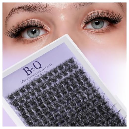 Lash Clusters DIY Eyelash Extensions 72 Clusters Lashes C D Curl B&Q LASH Mega Volume Individual Lashes Eyelash Clusters Extensions Wispy Lashes Cluster DIY at Home (NM-D-8-16MIX)