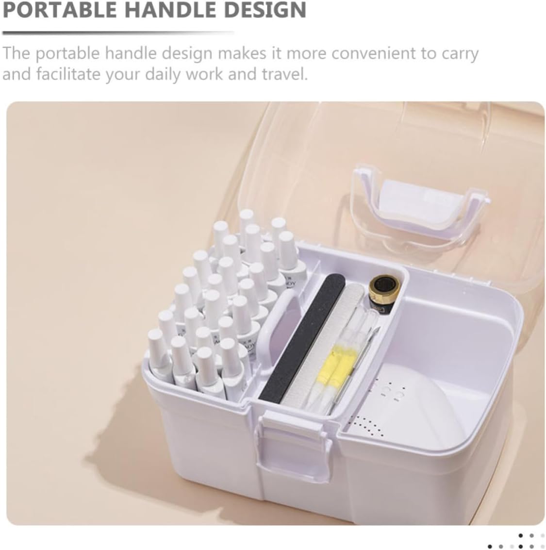 Portable Plastic Cosmetic Box Large Capacity PP Train Case