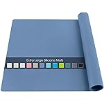 Extra Large Silicone Craft Mat for Kids, Large Silicone Sheet for Crafts, Kitchen Non-Stick Baking Mat Blue Gray, Heat Resistant Countertop Mat, Waterproof Placemat, Multipurpose Mat 23.6\'\'x15.75\'\'