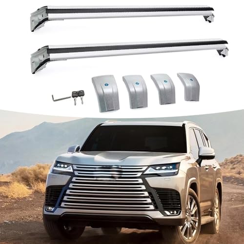 2PCS Aluminum Cross Bar crossbars Fits for New LX600 J310 2022-2024 Luggage Rack Cargo roof Rails Bars