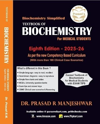 Biochemistry Simplified Textbook for Medical Studentsby Prasad Manjeshwar, 8th Edition - 2025,