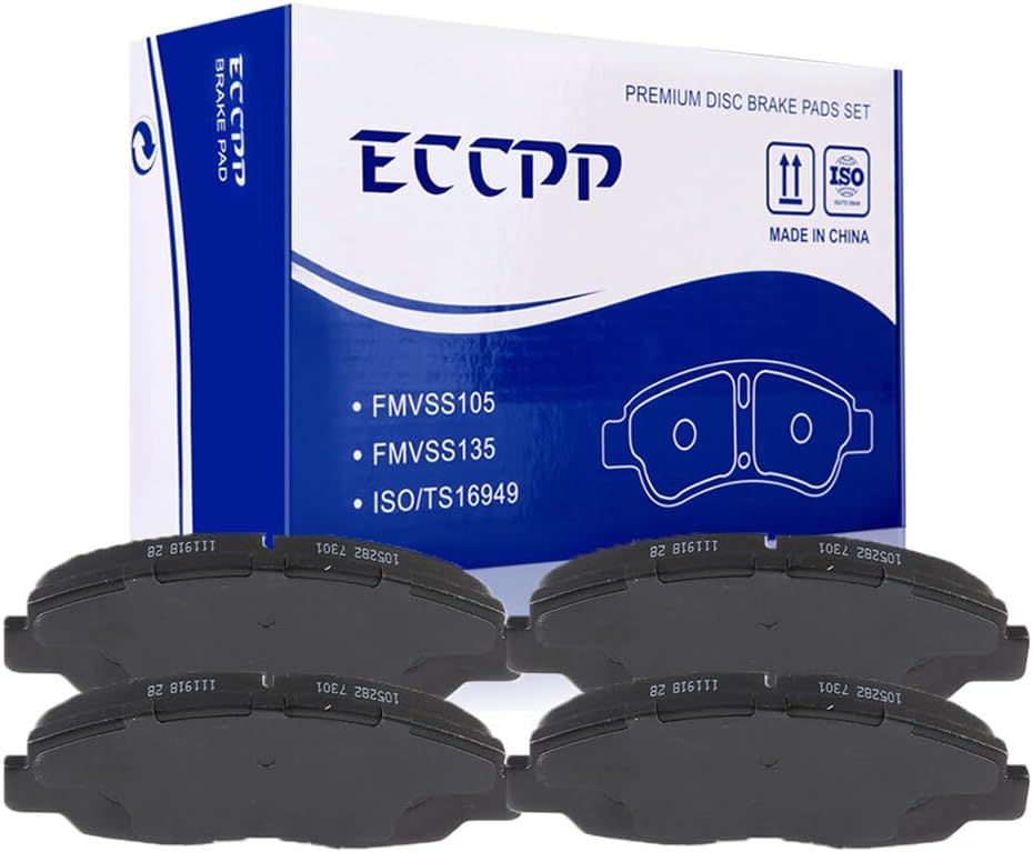 LSAILON [D764] Front Ceramic Disc Brake Pads Set For Acura CL 1997-1999,For Acura EL 1997-2005,For Honda Civic 1996-2011,For Honda For Accord 1990-2002 [4PCS]