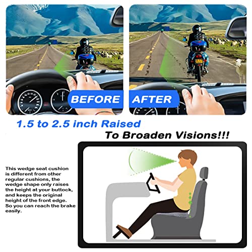 Car Wedge Seat Cushion For Car And Truck Seat Office Chair Wheelchair - Memory Foam Seat Pad For Sciatica Tailbone Pain Relief #TOP1