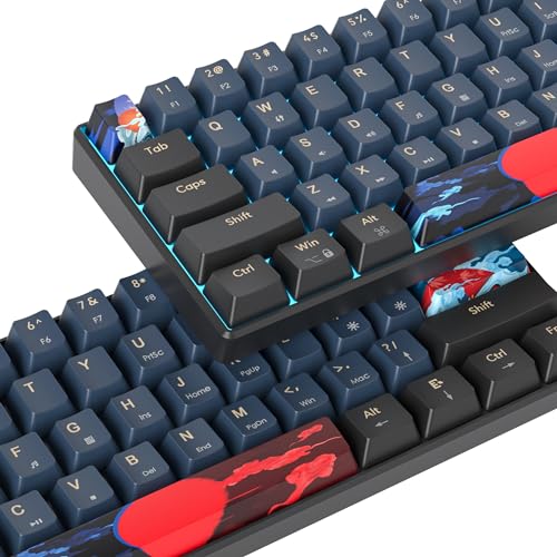 Image of 60 Percent Gaming Keyboard 60% Mechanical Keyboard LED Backlit Ultra Compact Wired Keyboard with Red Switch for Windows Laptop Gamer(61 Blue Samurai)
