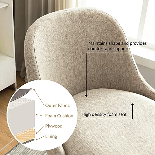 Leick Home Since 1910 Furniture Barrel Back Counter Stool (Set Of 2), Pewter/Oatmeal Linen #TOP3