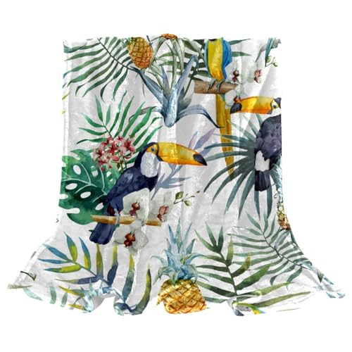 Couverture polaire tropicale douce et chaude microfibre pour canapé - 2